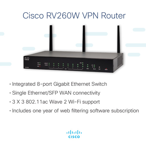 Cisco RV260W Wireless-AC VPN Router (RV260W-A-K9) | RV260W-A-K9 | sysllc.ae